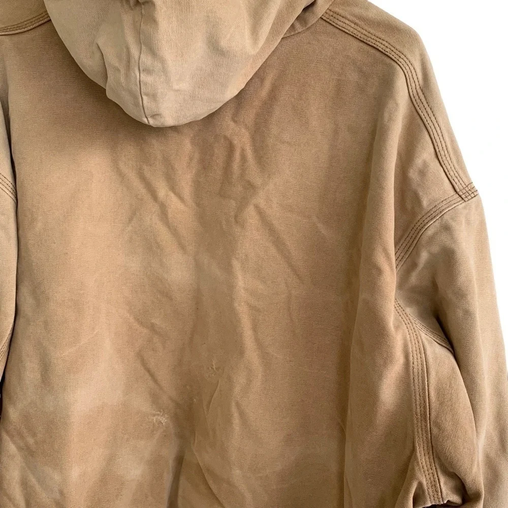 Vintage Carhartt Canvas Flannel Lined Jacket Hood USA Union Tag Size Men’s XXL